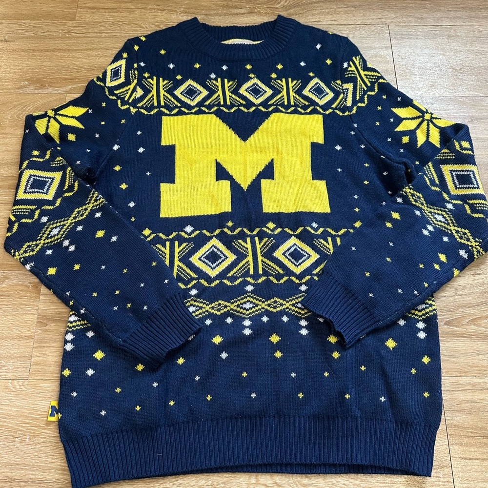 University Michigan Wolverines Sweater Crew Neck Campus Specialties Large